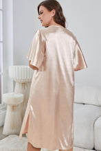 Load image into Gallery viewer, Plus Size Flutter Sleeve V-Neck Side Slit Night Gown
