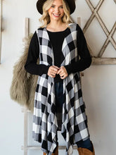 Load image into Gallery viewer, Black and White Buffalo Check Cardigan
