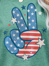 Load image into Gallery viewer, US Flag Peace Sign Hand Graphic Tee
