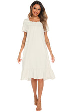 Load image into Gallery viewer, Lace Detail Square Neck Lounge Dress
