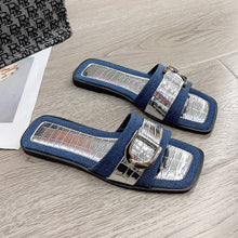 Load image into Gallery viewer, Buckle Trim Open Toe Sandals
