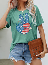 Load image into Gallery viewer, US Flag Peace Sign Hand Graphic Tee
