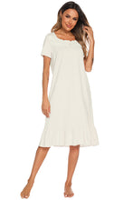 Load image into Gallery viewer, Lace Detail Square Neck Lounge Dress
