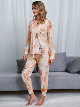 Load image into Gallery viewer, Tie-Dye Round Neck Top and Pants Lounge Set
