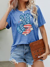 Load image into Gallery viewer, US Flag Peace Sign Hand Graphic Tee
