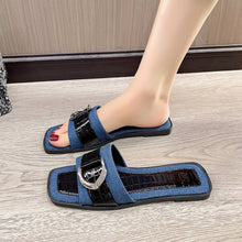 Load image into Gallery viewer, Buckle Trim Open Toe Sandals
