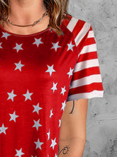 Load image into Gallery viewer, Full Size Star Striped Round Neck Short Sleeve T-Shirt
