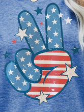 Load image into Gallery viewer, US Flag Peace Sign Hand Graphic Tee
