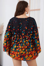 Load image into Gallery viewer, Melo Apparel Plus Size Floral Round Neck Long Sleeve Blouse
