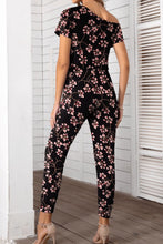 Load image into Gallery viewer, Asymmetrical Neck Short Sleeve Jumpsuit
