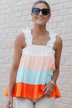 Load image into Gallery viewer, Color Block Ruffle Strap Tank
