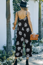 Load image into Gallery viewer, Botanical Print Spaghetti Strap Cropped Jumpsuit
