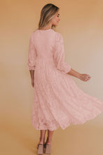 Load image into Gallery viewer, Smocked V-Neck Flounce Sleeve Dress
