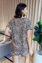 Load image into Gallery viewer, Zenana Full Size Leopard V-Neck Top and Drawstring Shorts Lounge Set
