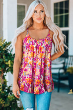 Load image into Gallery viewer, Floral Scoop Neck Ruffle Hem Cami
