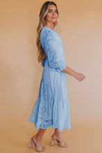 Load image into Gallery viewer, Smocked V-Neck Flounce Sleeve Dress
