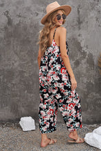 Load image into Gallery viewer, Botanical Print Spaghetti Strap Cropped Jumpsuit
