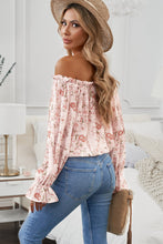 Load image into Gallery viewer, Floral Flounce Sleeve Frilled Off-Shoulder Blouse
