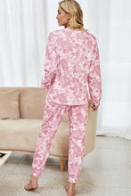 Load image into Gallery viewer, Tie-Dye Long Sleeve Top and Drawstring Joggers Lounge Set
