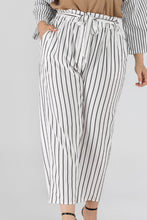 Load image into Gallery viewer, Full Size Striped Paperbag Waist Cropped Pants
