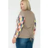 Load image into Gallery viewer, Back Ruched Round Neck Contrast Sleeve Top
