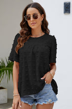 Load image into Gallery viewer, Swiss Dot Puff Sleeve Round Neck Blouse
