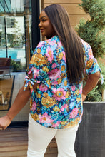 Load image into Gallery viewer, Petal Dew Full Size Floral V-Neck Tie Detail Blouse
