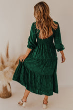 Load image into Gallery viewer, Smocked V-Neck Flounce Sleeve Dress
