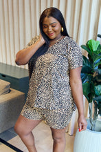 Load image into Gallery viewer, Zenana Full Size Leopard V-Neck Top and Drawstring Shorts Lounge Set
