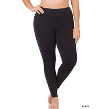 Load image into Gallery viewer, Plus Size Cotton Full Length Moto Leggings
