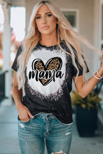 Load image into Gallery viewer, MAMA Leopard Heart Graphic Short Sleeve Tee
